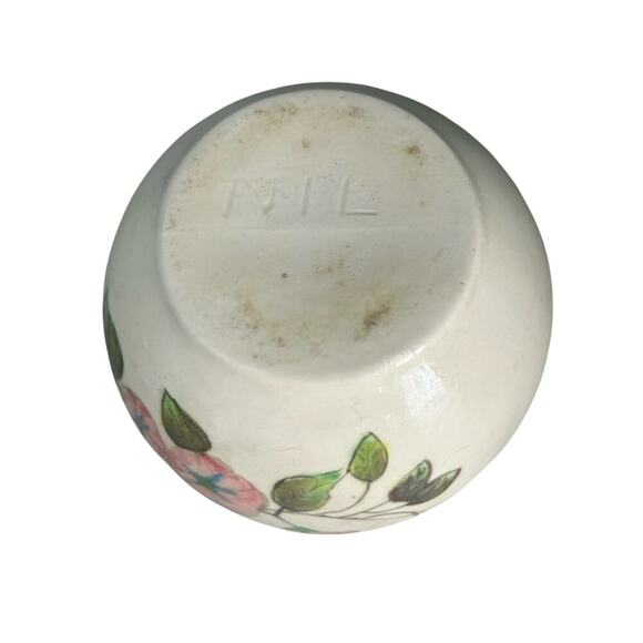 Vintage Trinket Dish Jewelry Container Ring Holder 6.5” Ceramic NIL Pink Flowers - Picture 10 of 11